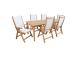 Ruokapöytäsetti MALDIVE pöytä 220x100xH75cm, 6 kokoontaitettavaa tuolia 60x70xH110cm, tiikkipuuta