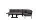 Puutarhakalustesarja RIO kulmasohva ja pöytä, tummanharmaa