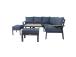 Puutarhakalustesarja PARKER pöytä, kulmasohva ja 2 tuolia, harmaa