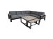 Puutarhakalustesarja FELINO kulmasohva ja 2 pöytää, musta