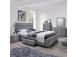 Sänky CAREN 160x200cm, harmaa, 165x220,5xH110cm, MDF, polyesterikangas