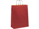 Paperipussi, jossa paperinauhakahva 320x140x420 mm, 100 gsm, punainen voimapaperi