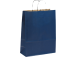 Paperipussi, jossa paperinauhakahva 190x80x210 mm, 80 gsm, sininen voimapaperi