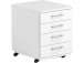 Laatikko pyörällä OPTIMA 415x500x638mm 4 laatikkoa valkoinen
