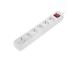 Jatkojohto kytkimellä HAMA 6-osainen 1,4m valkoinen