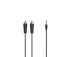 HAMA Audio Kaapeli, 3,5 mm - 2 RCA, kullattu, 1,5 m, musta - Kaapeli