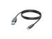 Hama latauskaapeli, USB-A, USB-C, 3 m, musta - USB-kaapeli