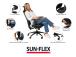 Toimistotuoli SUN-FLEX HB 250505, jossa on pääntuki, tavalliset käsinojat/kankainen Onyx Black+musta alum. alumiini. jalusta