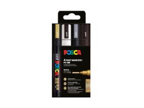 Väritussi UNI Posca PC5M 1.8-2.5mm (musta, valkoinen, hopea, kulta)