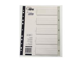 Välilehdet A4 1-5 harma muovia