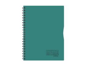 Kansio spiraalisidottu A4 MEMO Väri lineaarinen muovikannet vihreä 80 sivua
