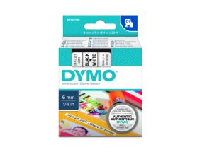 Teippi/merkintäteippi DYMO D1 43613 6mm x 7m musta/valkoinen