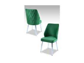Huonekalutuolisarja Pufi - Vihreä, Kromi