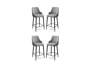 Kalustesarja baarijakkarat Enox - Harmaa, Musta