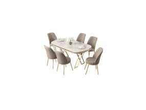 Tuoliryhmä Lai - Valkoinen, kultainen, cappuccino