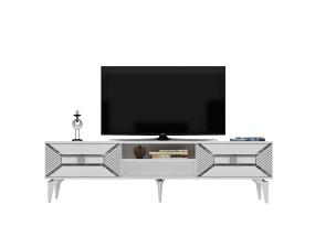 TV-pöytä Yumedi - Valkoinen, hopea