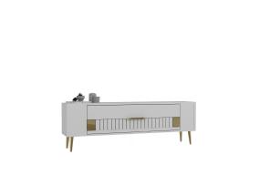 TV laud Retrolp4 - Valkoinen, kultainen