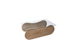 Sohvapöytä Brise - Sapphire Oak, läpinäkyvä