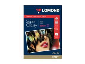 Lomond Premium Photo Paper Super Glossy 260 g/m2 A3, 20 arkkia, kirkas