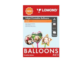 Lomond Inkjet Printable Baloons A4, 3 arkkia (pallo/sydän/tähti) kaksipuolinen