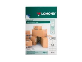 Itseliimautuvat Lomond-paperitarrat, 10/105x59,4, A4, 50 arkkia, valkoinen
