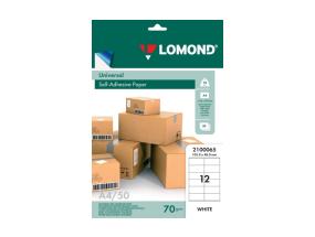 Itseliimautuvat Lomond-paperitarrat, 12/105x48, A4, 50 arkkia, valkoinen
