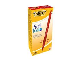 BIC Kuulakärkikynät SOFTFEEL CLIC 0,32 mm, punainen, laatikko 12 kpl.