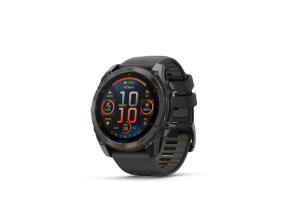 Garmin Fenix 8 älykello 51 mm AMOLED Sapphire,Hiiliharmaa DLC,Musta / Pebble harmaa silikoniranneke