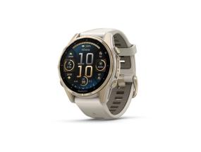 Garmin Fenix 8 älykello 43 mm AMOLED Sapphire,pehmeä kulta,sumunharmaa/tumma hiekkakivi silikoniranneke