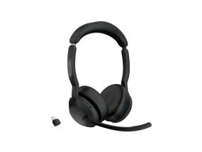 Jabra Evolve2 55 UC Stereo Link390c langattomat kuulokkeet, Bluetooth, USB-C, musta