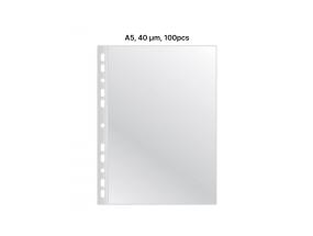 AD Class PUNCHED POCKET Cristal Clear A5 40 mikr., pussi 100 kpl