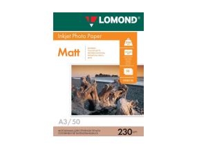Lomond-valokuvamustesuihkupaperi matta 230 g/m2 A3, 50 arkkia