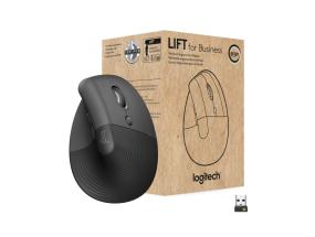 Logitech Lift Vertical for Business langaton hiiri RF langaton + Bluetooth, 4000 DPI, grafiitti