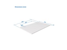 Laminoitu lastulevy Pöytälevy Up Up, valkoinen 1200x750x25mm
