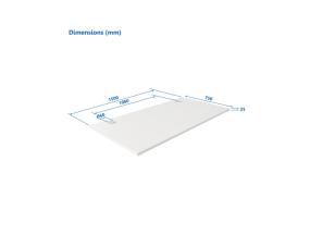 Laminoitu lastulevy Pöytälevy Up Up, valkoinen 1500x750x25mm