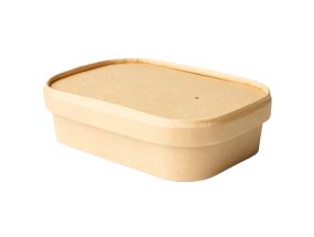 ECOTIME Ruokarasia kannella pahvia 500ml 4 kpl (ruskea, neliönmuotoinen)