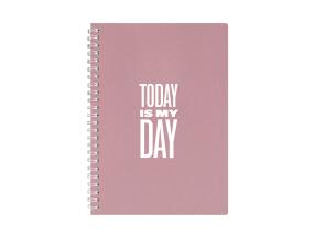 Kansio spiraalisidottu A5, täplikäs MEMO Eco 60 sivua vaaleanpunaiset pahvikannet