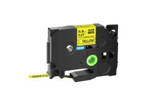 Teippi/merkintäteippi BROTHER HSE-611 6mm lämpöteroituva putki musta/keltainen analoginen