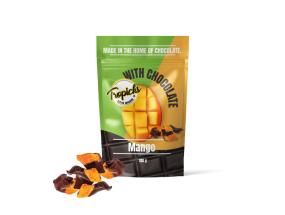 Kuivattua mangoa tummassa suklaassa Tropicks 100g