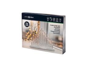 Kynttilänjalka PRIME LIGHT 33LED hopeakierretty 1kpl