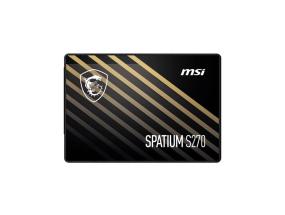 SSD MSI SPATIUM S270 240 Gt SATA 3D NAND Kirjoitusnopeus 400 Mt/s Lukunopeus 500 Mt/s 2,5"...