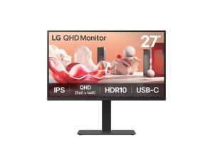 LCD-monitori LG 27BA75QB-B 27" Paneeli IPS 2560x1440 16:9 100Hz Matta Kaiuttimet Swivel Pivot Height...