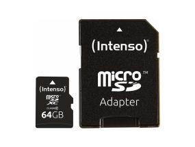 MUISTI MICRO SDXC 64GB C10/W/ADAPTERI 3413490 INTENSO