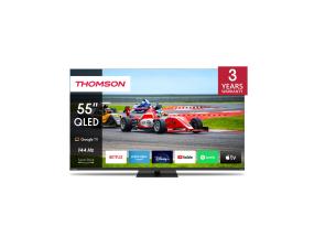 Televisio THOMSON 55" 4K/Smart QLED 3840x2160 Langaton LAN Bluetooth Google TV Musta 55QG7C14