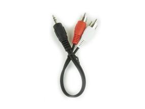 KAAPELI AUDIO 3,5 MM 2RCA 0,2M/CCA-458/0,2 GEMBIRD