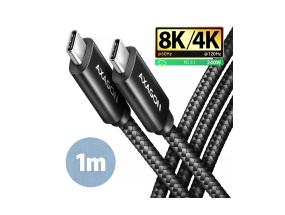 KAAPELI USB-C USB-C 1M 240W/8K MUSTA BUCM4X-CM10AB AXAGON