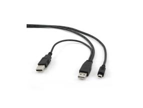 KAAPELI USB2 DUAL AM-MINI 0,9M/MUSTA CCP-USB22-AM5P-3 GEMBIRD