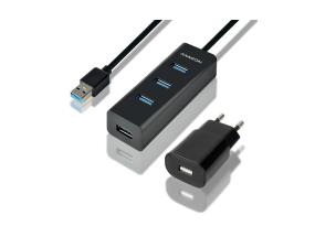I/O HUB USB3.0 4PORT LATAUS/W/AC 1.2M HUE-S2BP AXAGON