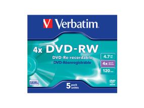 VERBATIM 43285 DVD-RW Verbatim 5kpl, 4