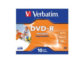 VERBATIM 10x DVD-R 4,7 Gt 120 min 16x JC